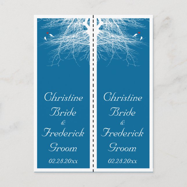 Love birds 2, souvenir 2x-bokmärke, vykort (Framsida)