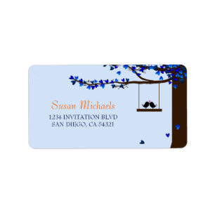 Love birds Adressetiketter Blue