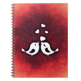 Love birds anteckningsbok med spiral