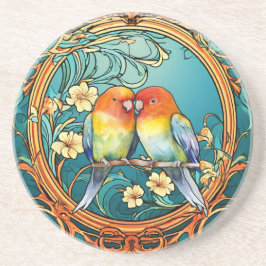 Love birds Art Deco Nouveau Underlägg