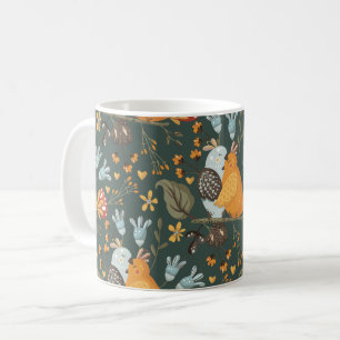 Love birds Blommigt Böhmen Mönster Kaffemugg