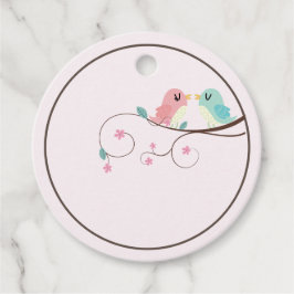 love birds blommigtens rosa gåvor etiketter