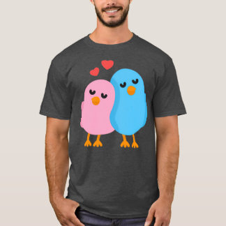Love birds Blue och Rosa T Shirt