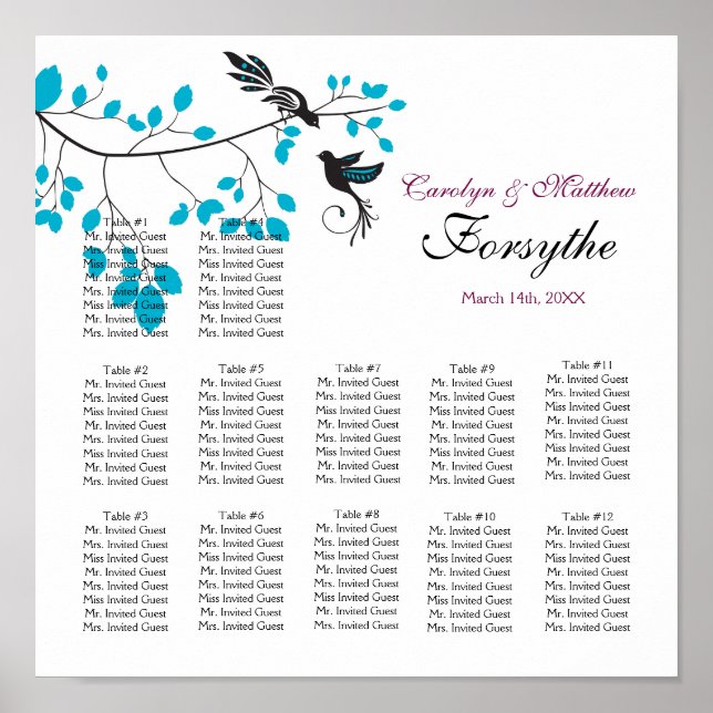 Love birds Blue Poster (Framsidan)