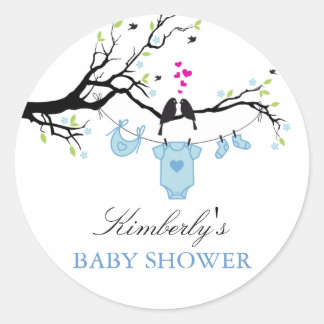 Love birds | Boy Shower Sticker Runt Klistermärke