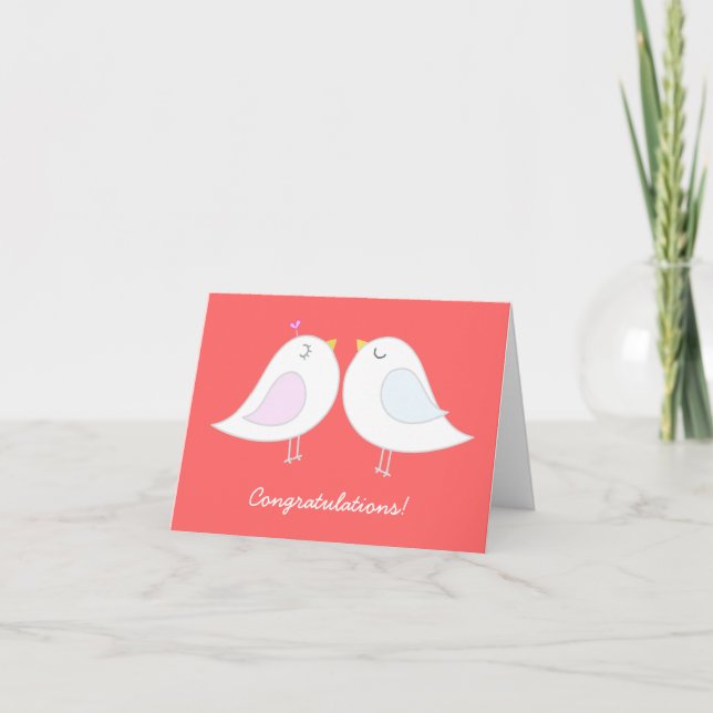 Love birds Bröllop Grattis Card Kort (Framsida)