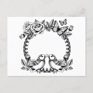 Love birds Bröllop Inbjudan Vykort