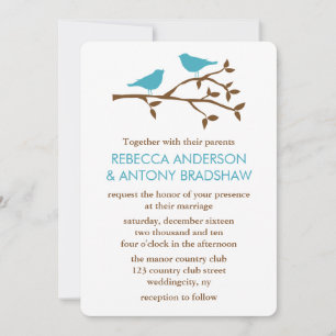 Love birds Bröllop Inbjudningar