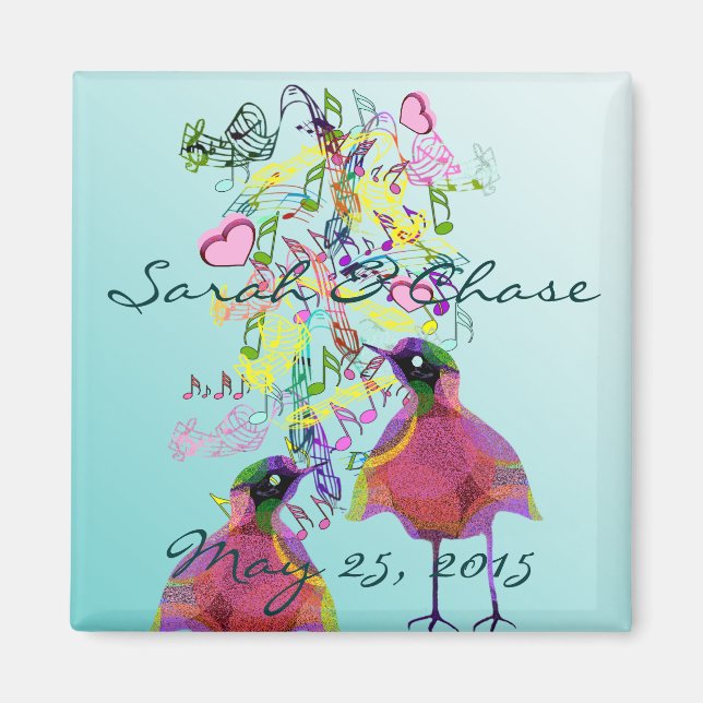 Love birds Bröllop Magnet (Framsidan)