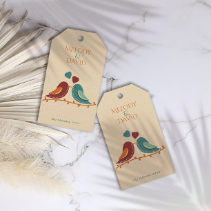 Love birds Bröllop Presentetikett