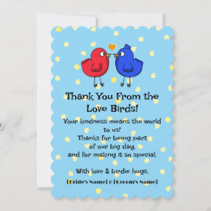 Love birds Bröllop Tack Kort