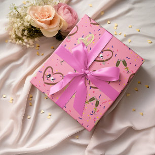 Love birds Bröllop Wrapping Papper Presentpapper