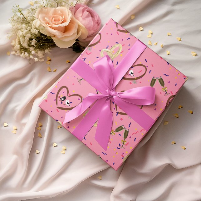 Love birds Bröllop Wrapping Papper Presentpapper (Skapare uppladdad)