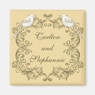 Love birds Brown/Tan Bröllop Magnet