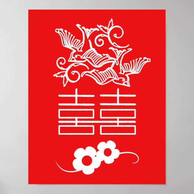 Love birds - Dubblans lycka - Feng Shui Wall Art Poster (Framsidan)