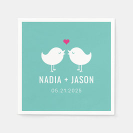Love birds EDITABLE FÄRG Bröllop Förlovningsfest Pappersservett