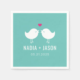 Love birds EDITABLE FÄRG Bröllop Förlovningsfest Pappersservett