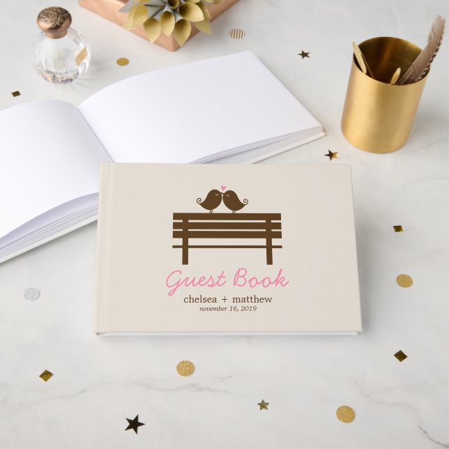 Love birds Fall Wedding Gästböcker (Framsida öppen)