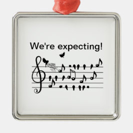 love birds förväntar sig ett tillägg till familjen julgransprydnad metall