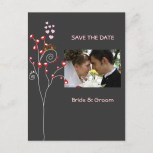 LOVE BIRDS/FOTO SPARA DATUM/DIY BCKGRND MEDDELANDE VYKORT