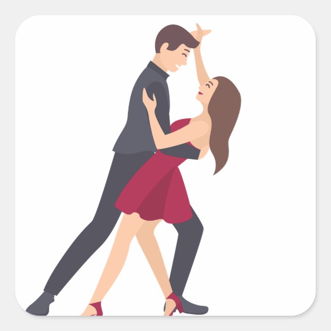 ’Love birds’ Fyrkantigt Klistermärke (Framsida)