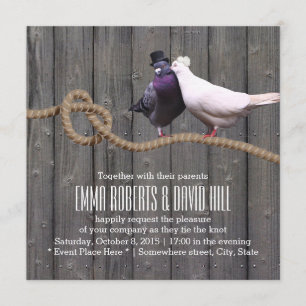 Love birds Gifter sig barn Wood Bröllop Inbjudningar