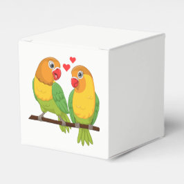 Love birds Gult Grönt Lovebird Wedding Favors Presentaskar