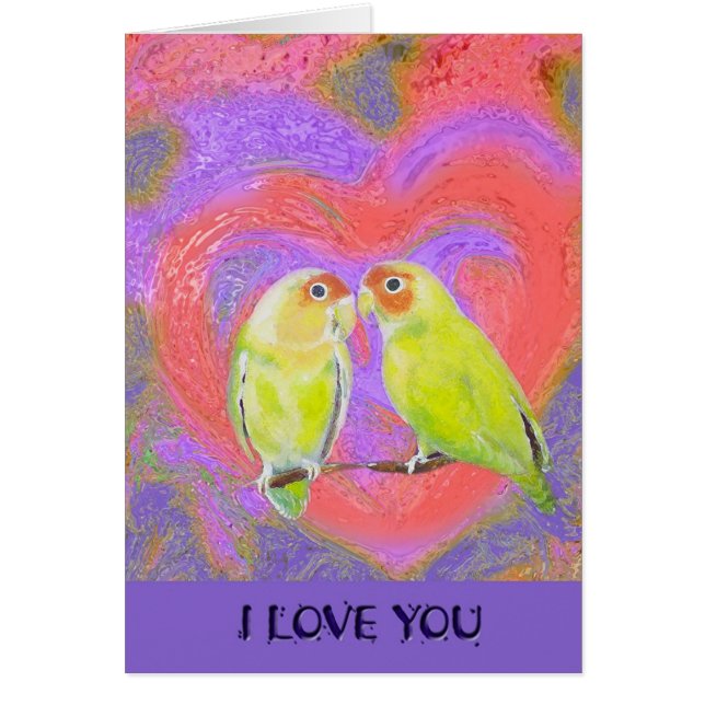 Love birds hälsningskort (Framsidan)