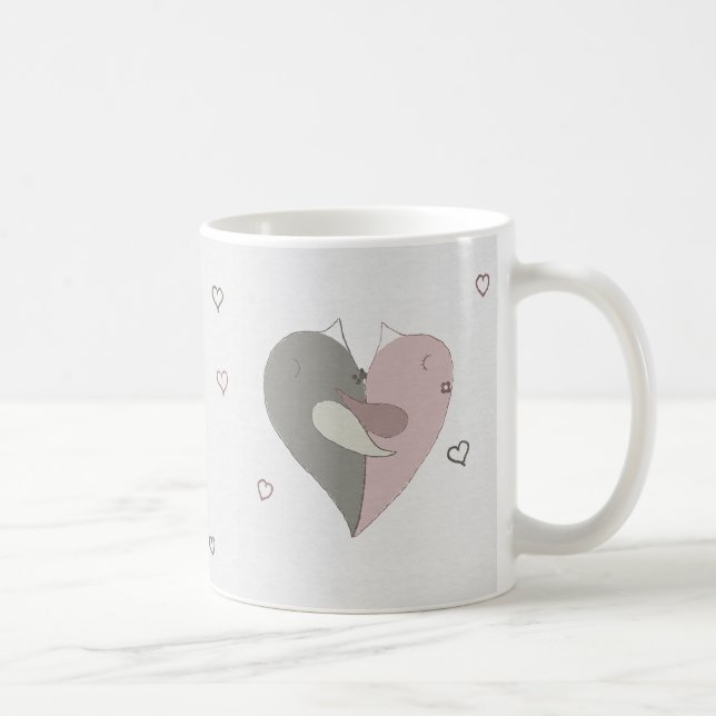 Love birds Heart Kaffemugg (Höger)