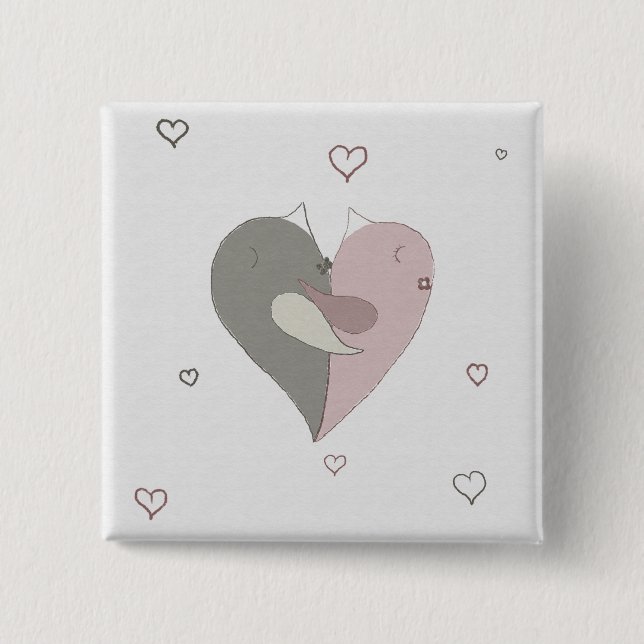Love birds Heart Knapp (Framsida)