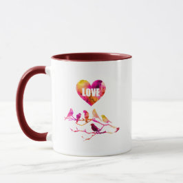 Love birds Heart Mugg