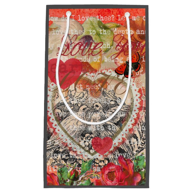 Love birds Heart Red Art Collage (Framsidan)