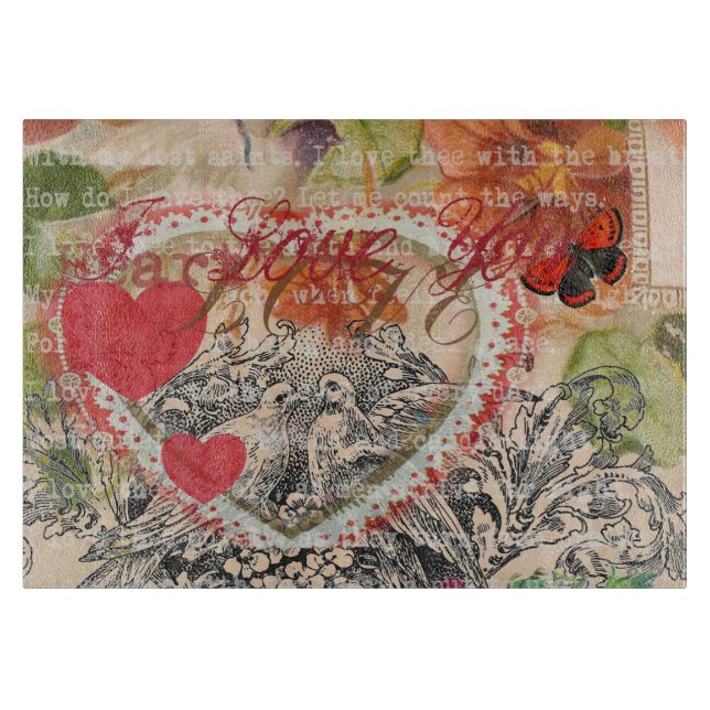 Love birds Heart Red Art Collage (Framsidan)