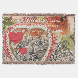 Love birds Heart Red Art Collage Mysfilt