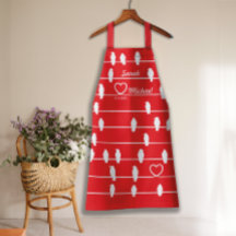 Love birds Heart Red & White Apron