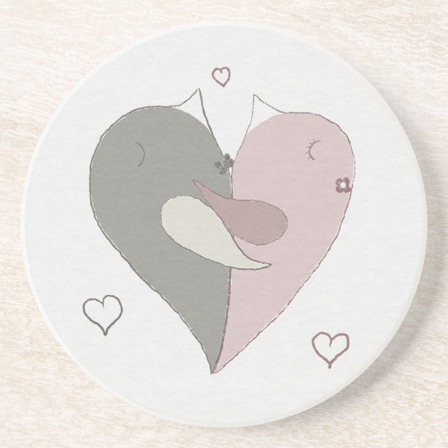 Love birds Heart Underlägg (Framsidan)