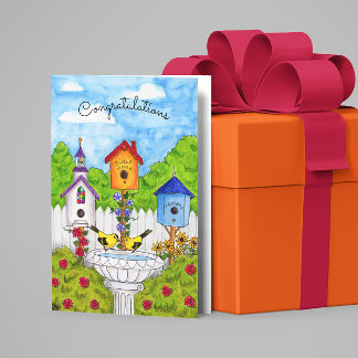 Love birds Houseuppvärmningskort Kort