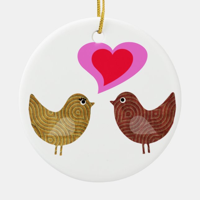 Love birds julgransprydnad keramik (Framsidan)