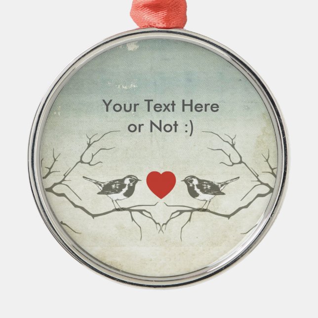 Love birds julgransprydnad metall (Framsidan)