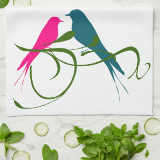 love birds kökshandduk