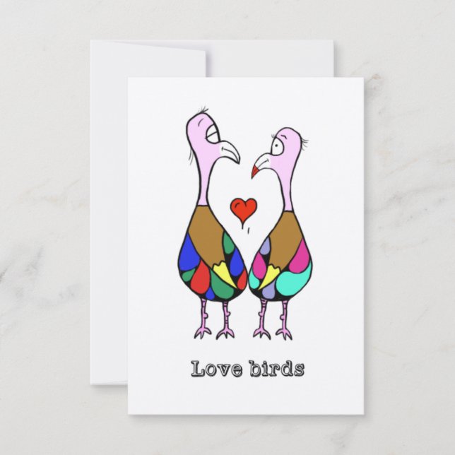 Love birds-kort kort (Framsida)