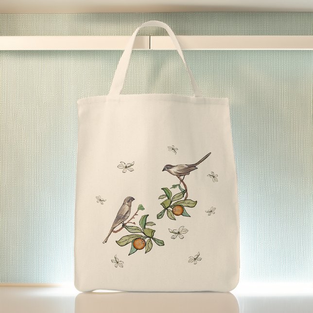 Love birds Livsmedel Tote Bag Tygkasse (Skapare uppladdad)