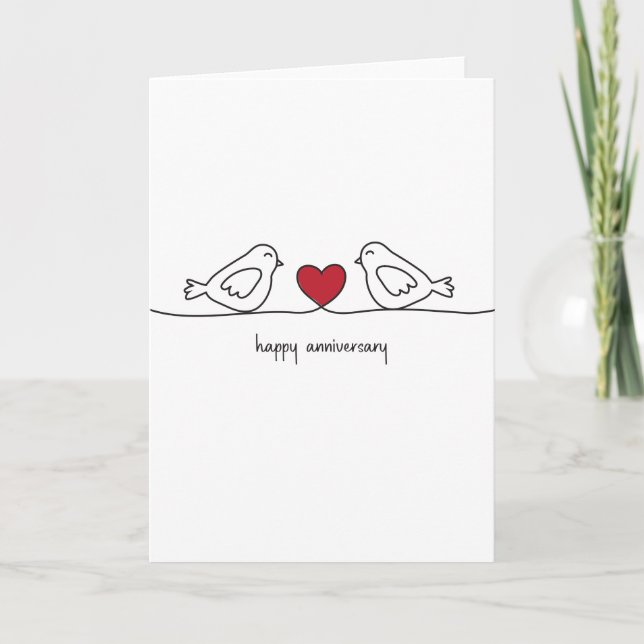 Love birds Lycklig-årskort Tack Kort (Framsida)
