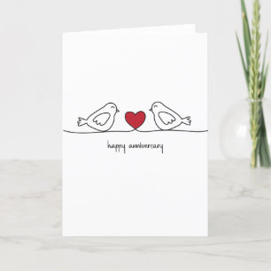 Love birds Lycklig-årskort Tack Kort