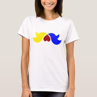 Love birds med hjärta t-shirt