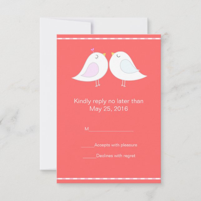 Love birds med Red Background OSA kort (Framsida)