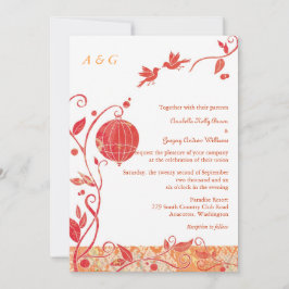 Love birds Monogrammed Bröllop Inbjudningar