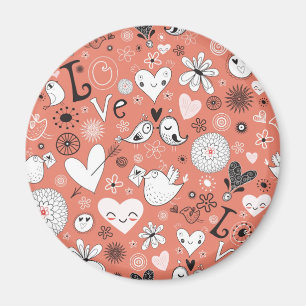 Love birds Mönster Magnet