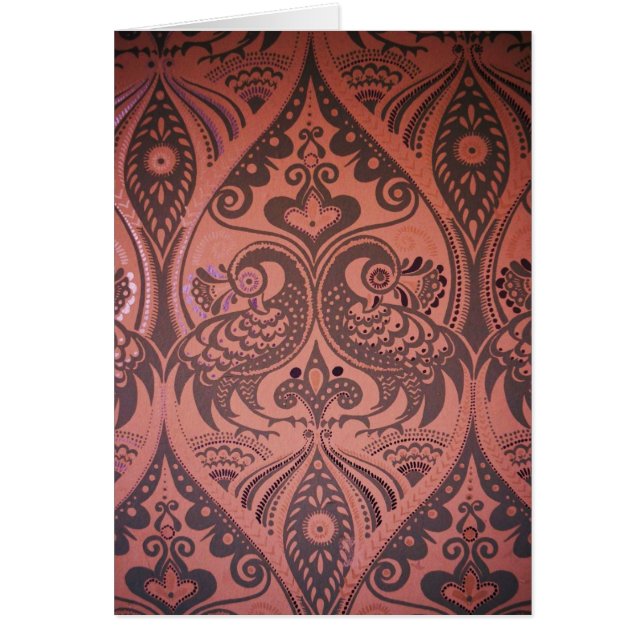 Love birds Mönster på läder Hälsningskort (Framsidan)