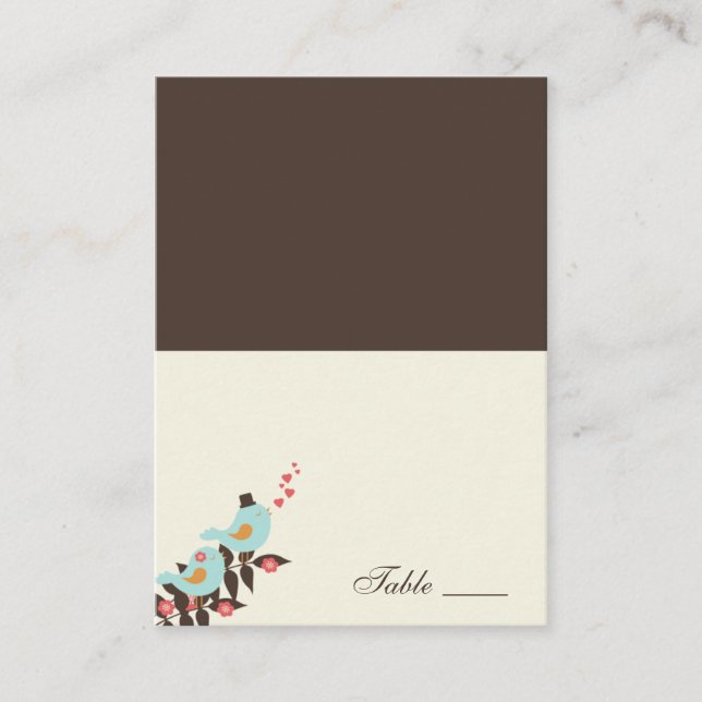 Love birds-monterade platskort placeringskort (Framsida)